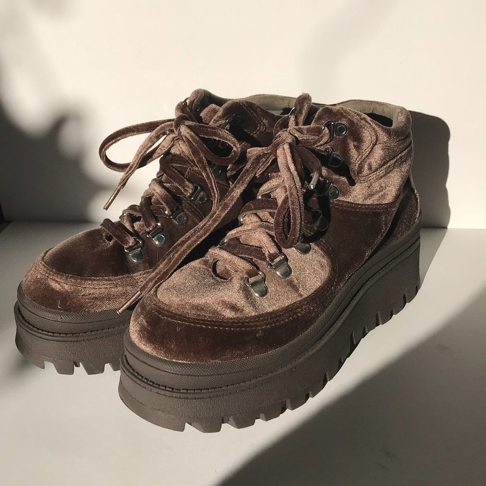 JC Play By Jeffrey Campbell Top Peak Velvet Bootie